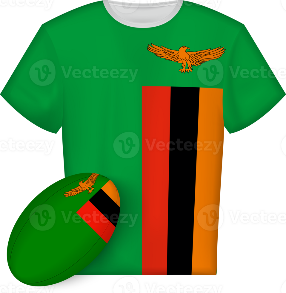 Zambia rugby jersey with rugby ball png