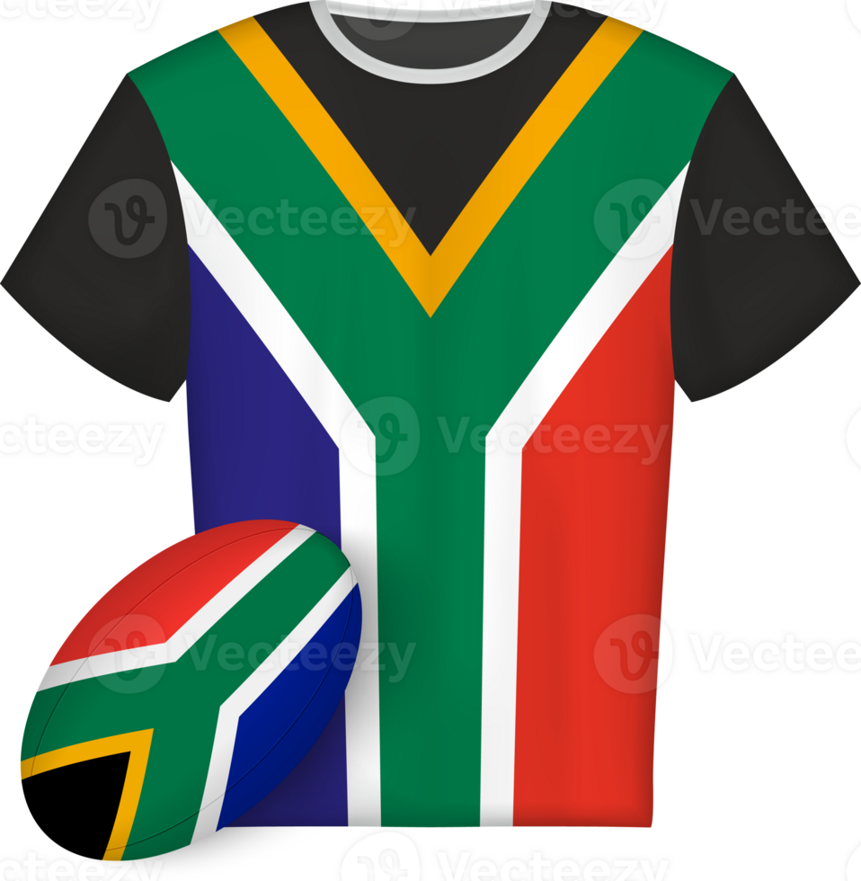 South Africa rugby jersey with rugby ball png