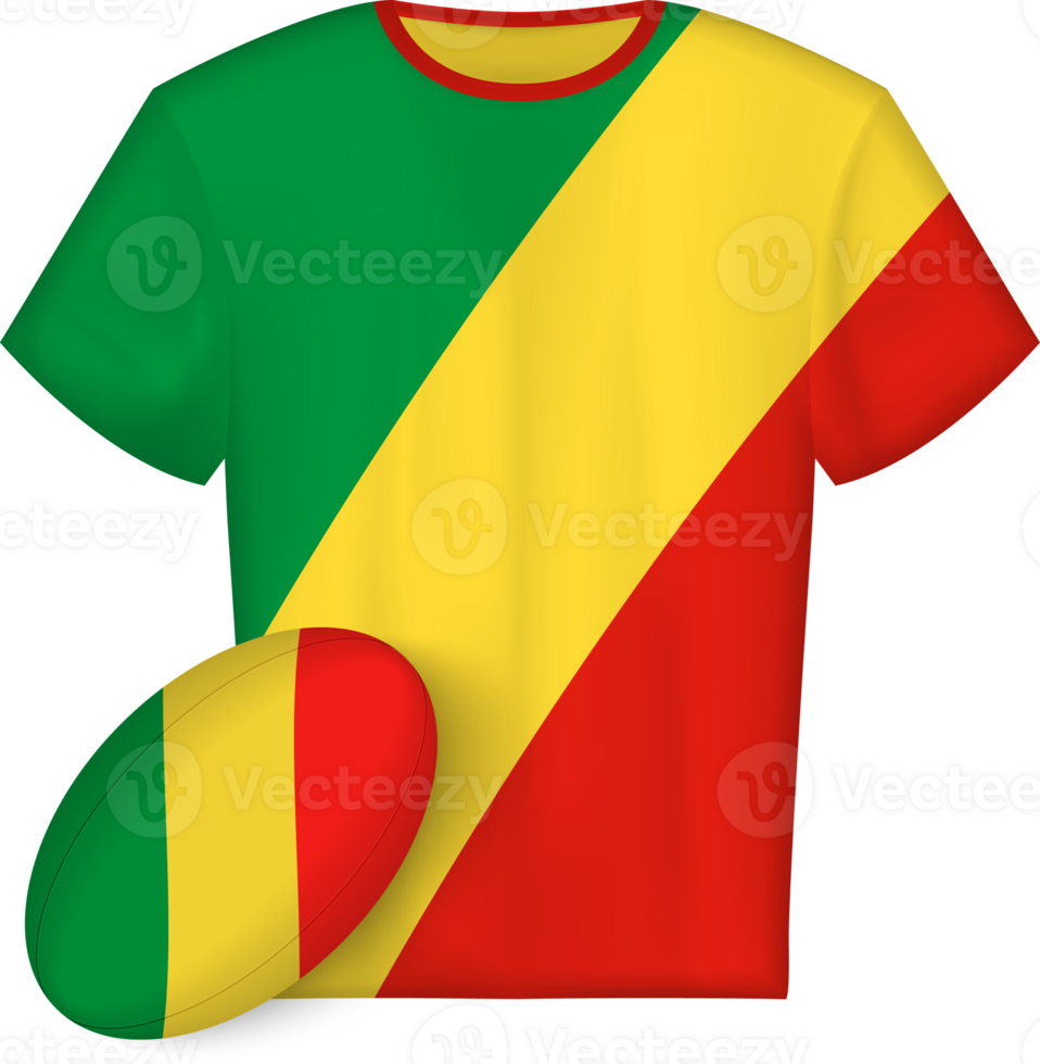 Congo rugby jersey with rugby ball png