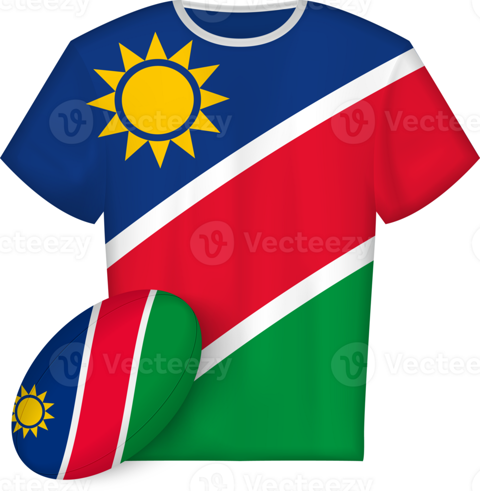 Namibia rugby jersey with rugby ball png