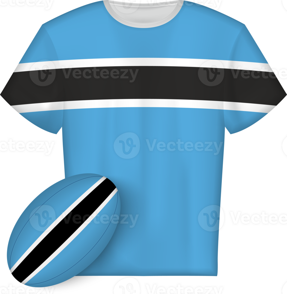 Botswana rugby jersey with rugby ball png