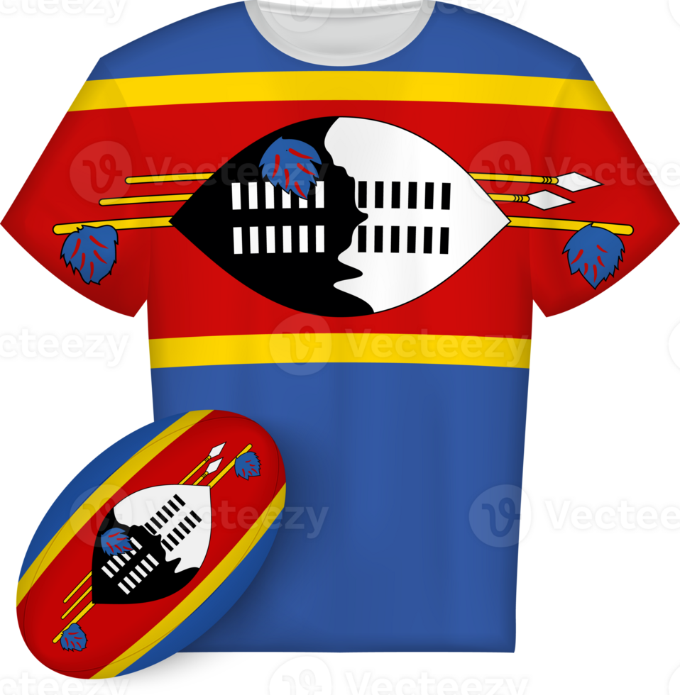 Swaziland rugby jersey with rugby ball png