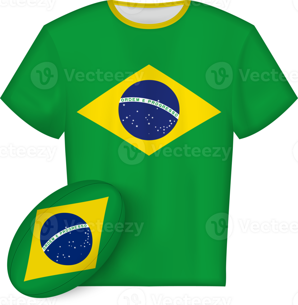 Brazil rugby jersey with rugby ball png