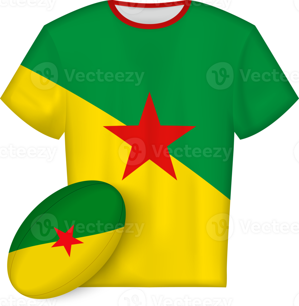 French Guiana rugby jersey with rugby ball png