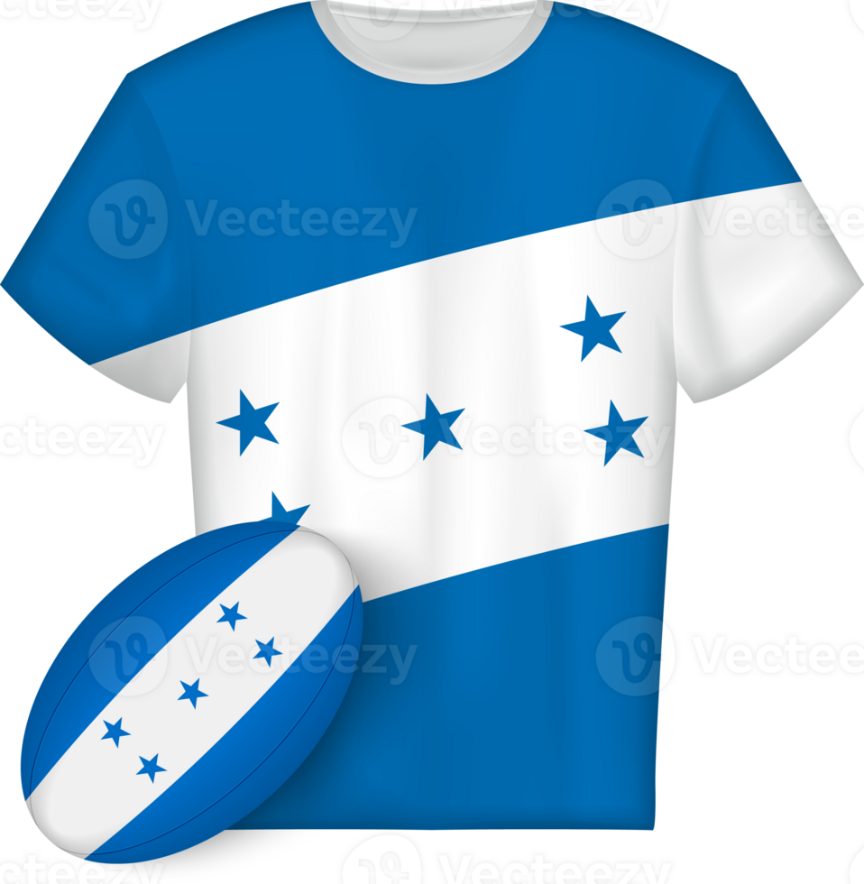 Honduras rugby jersey with rugby ball png