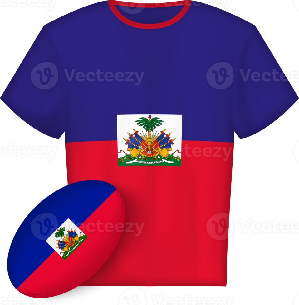 Haiti rugby jersey with rugby ball png