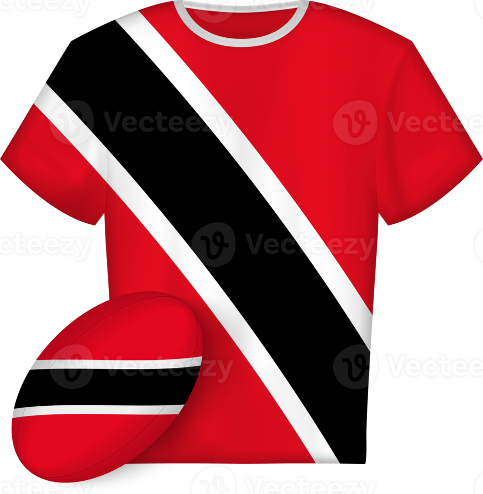Trinidad and Tobago rugby jersey with rugby ball png