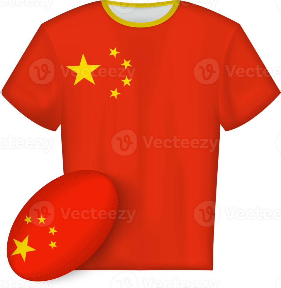 China rugby jersey with rugby ball png