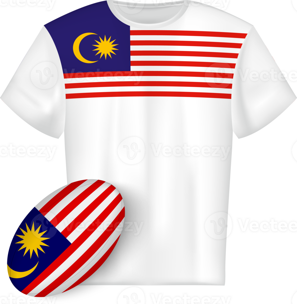 Malaysia rugby jersey with rugby ball png