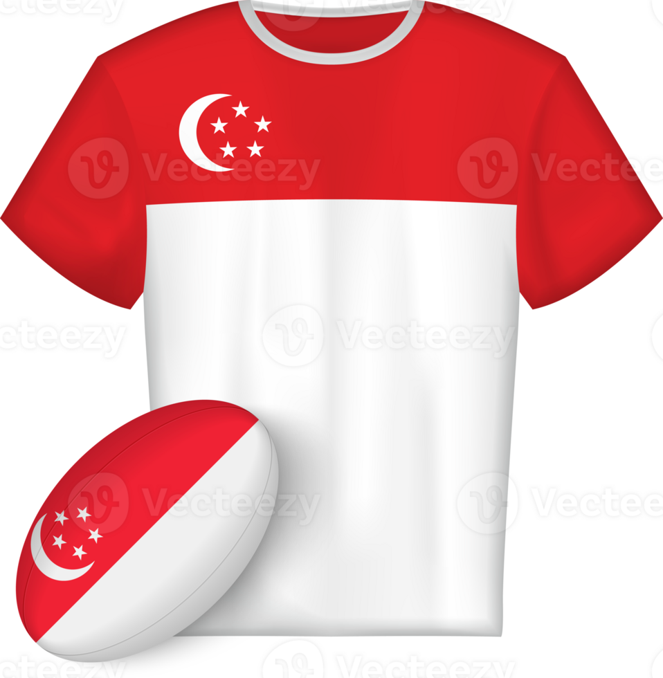 Singapore rugby jersey with rugby ball png