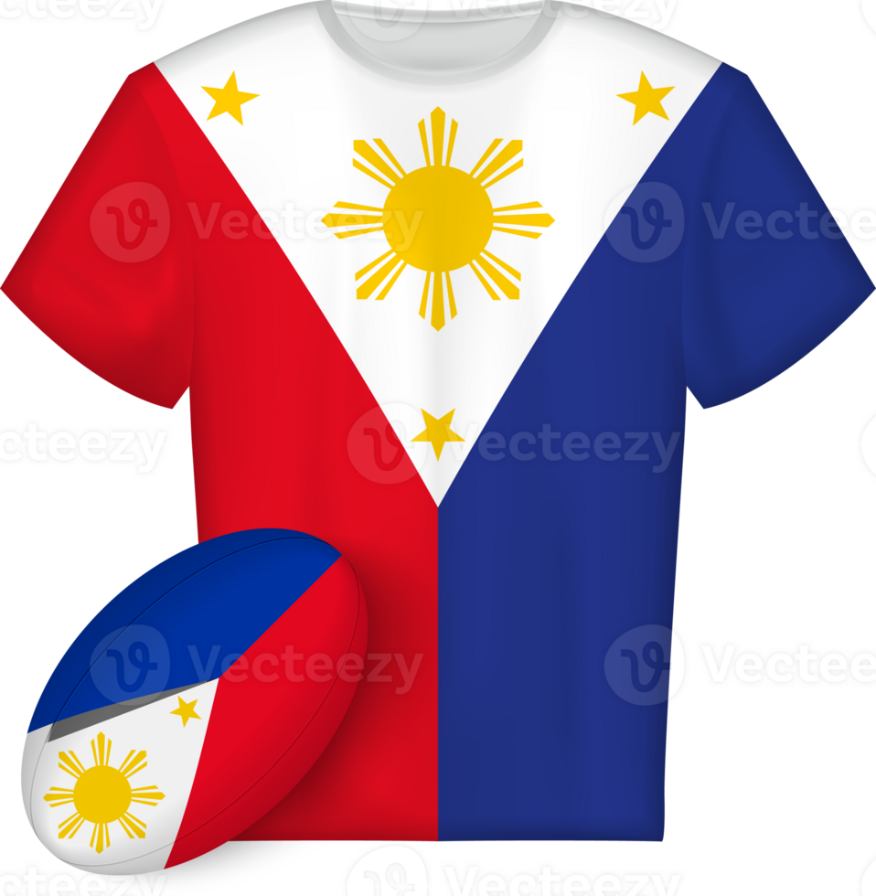 Philippines rugby jersey with rugby ball png