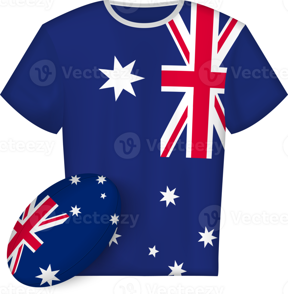 Australia rugby jersey with rugby ball png
