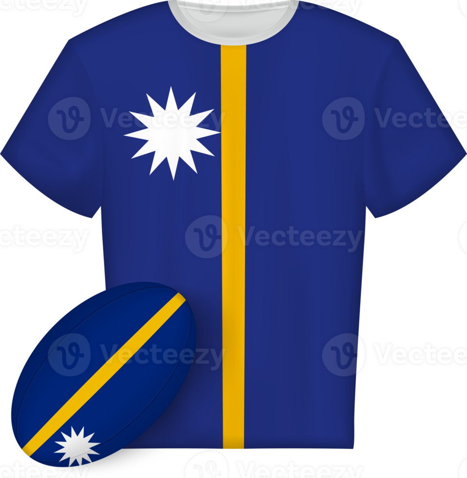 Nauru rugby jersey with rugby ball png