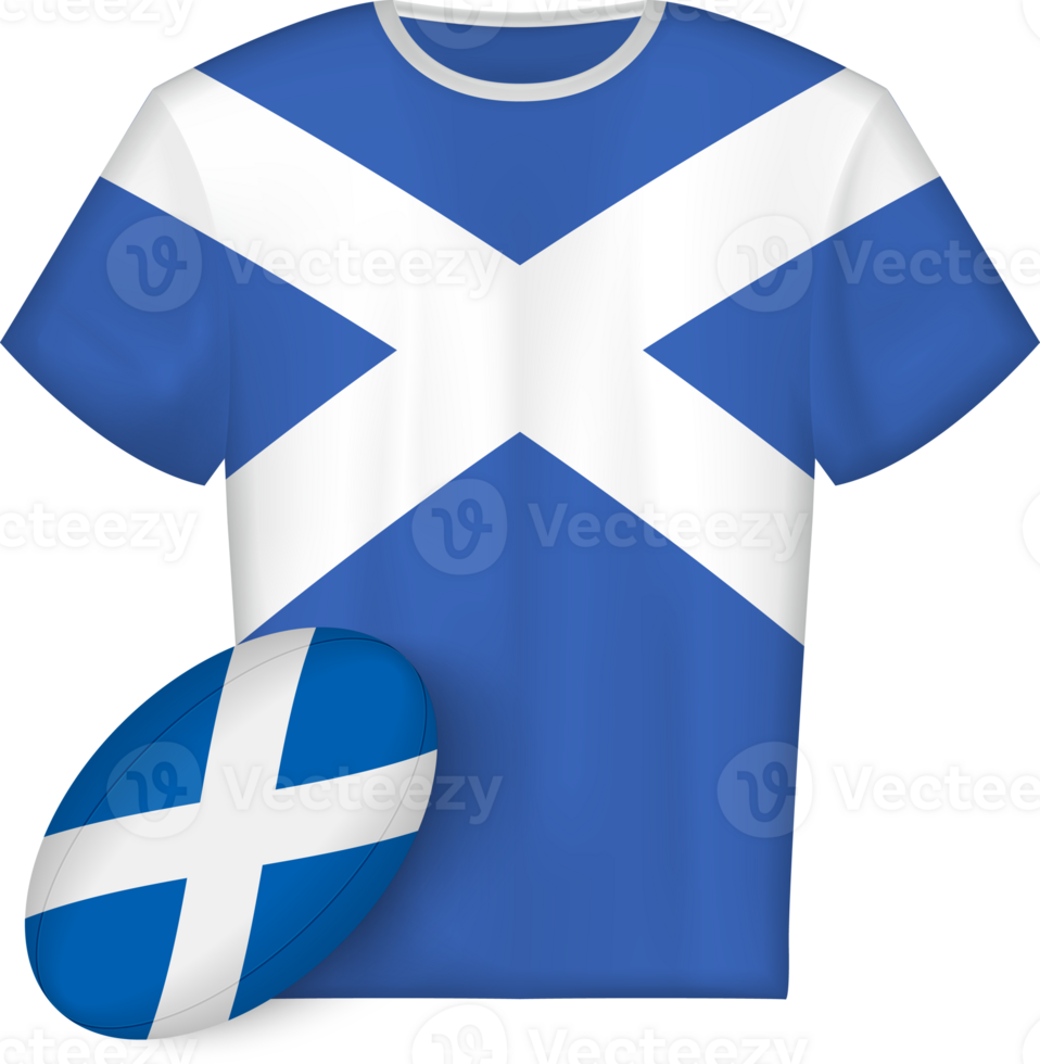 Scotland rugby jersey with rugby ball png
