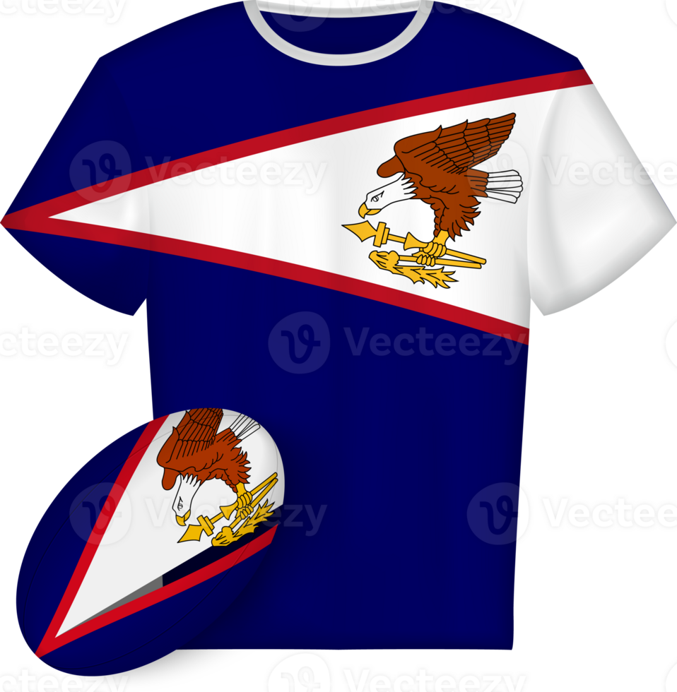 American Samoa rugby jersey with rugby ball png