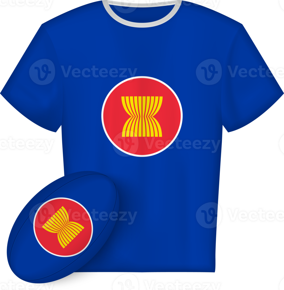 ASEAN rugby jersey with rugby ball png
