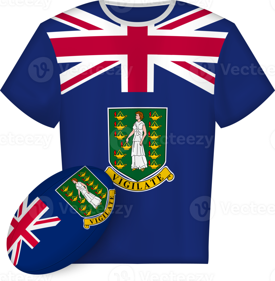 British Virgin Islands rugby jersey with rugby ball png