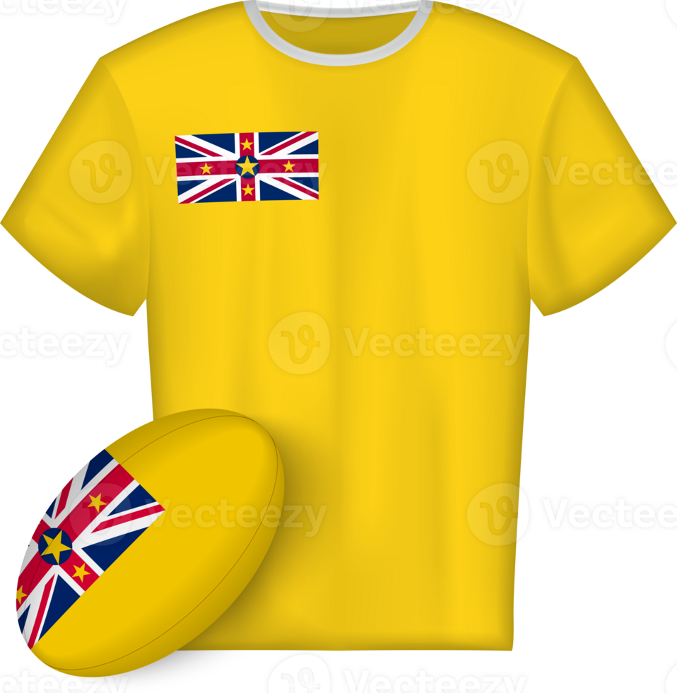 Niue rugby jersey with rugby ball png