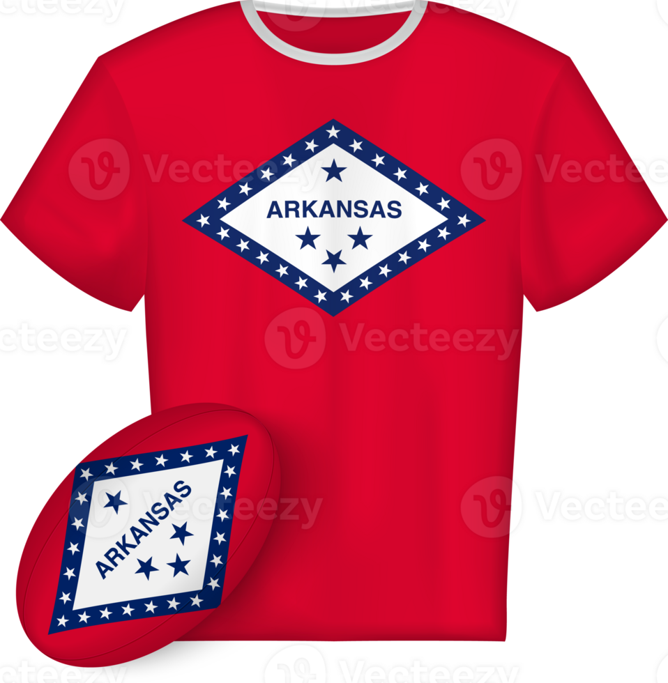Arkansas rugby jersey with rugby ball png