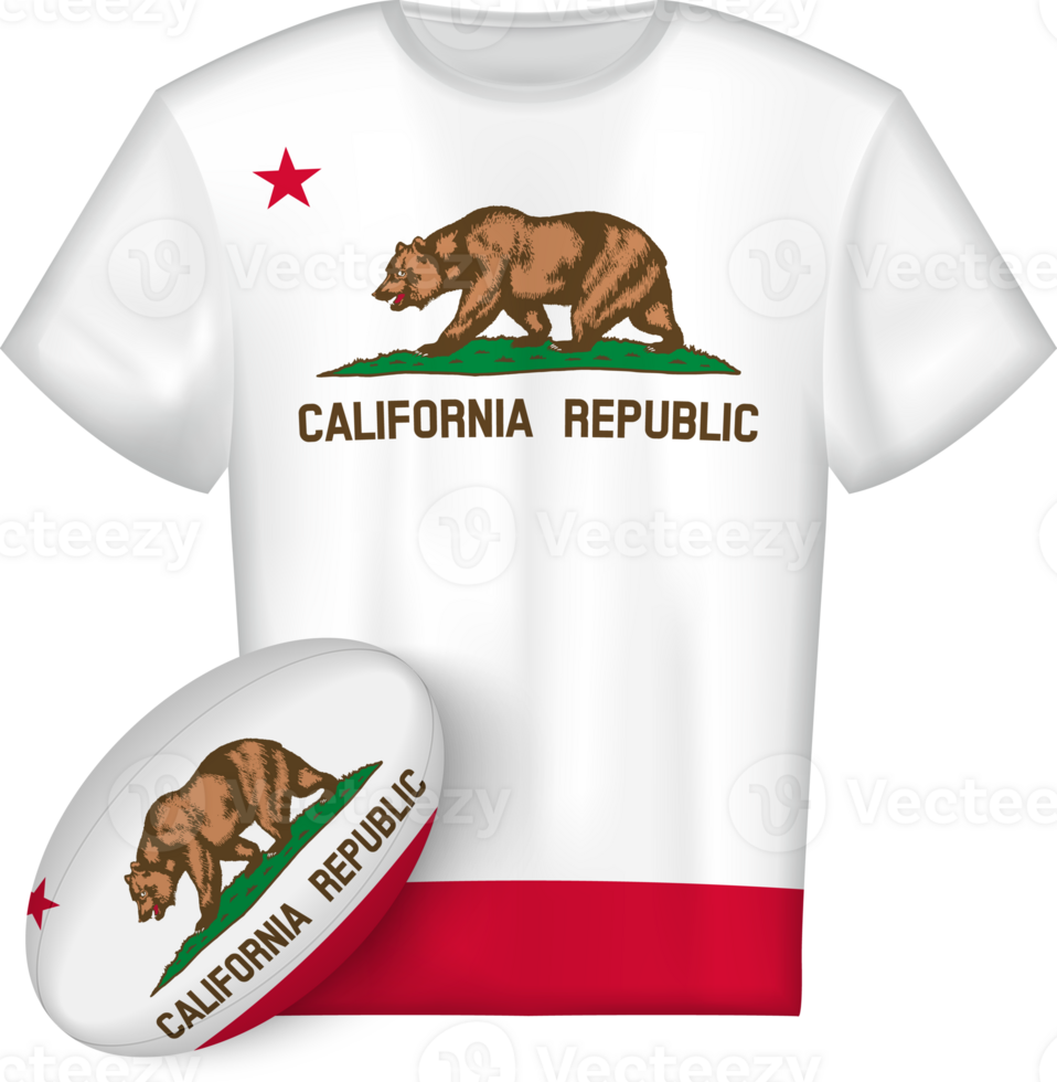 California rugby jersey with rugby ball png