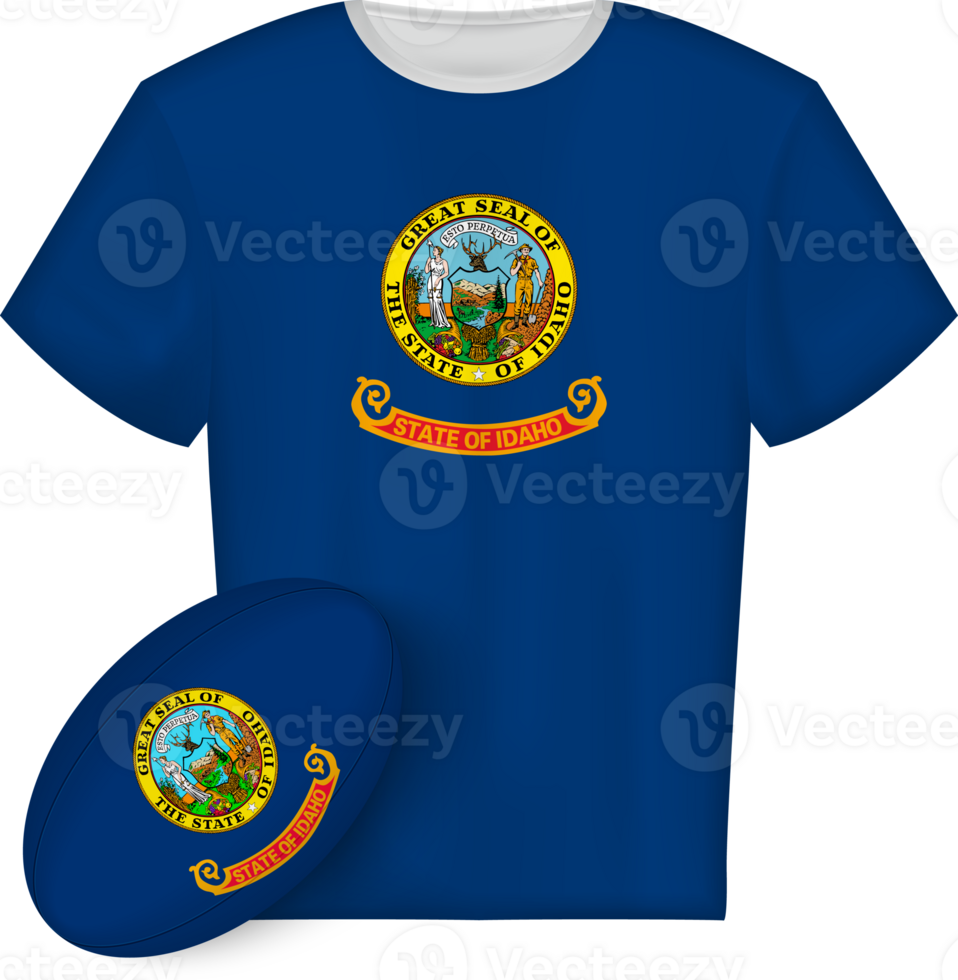 Idaho rugby jersey with rugby ball png