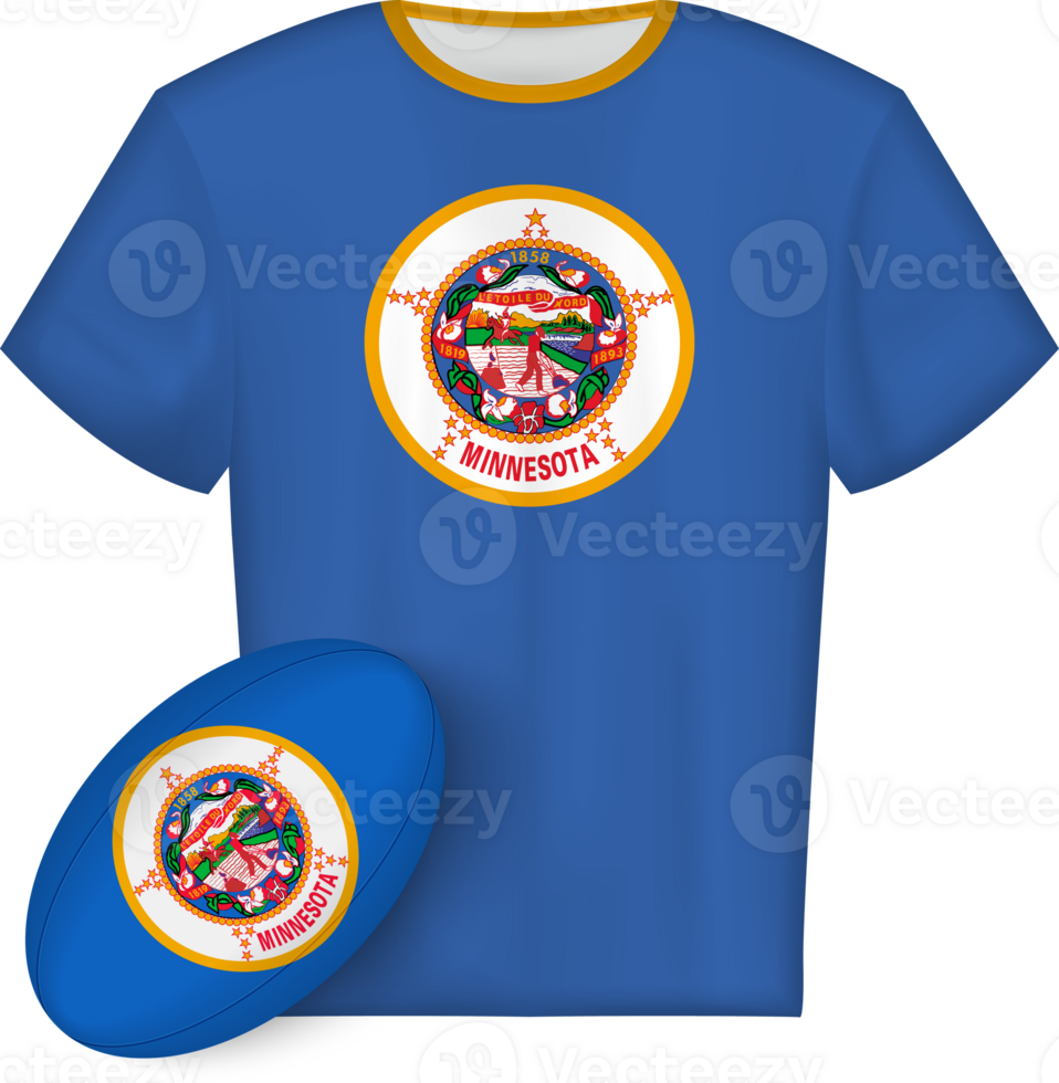 Minnesota rugby jersey with rugby ball png