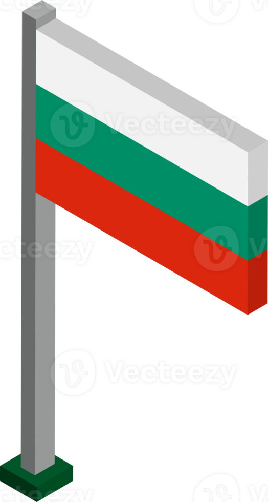 Bulgaria Flag in Isometric dimension. png