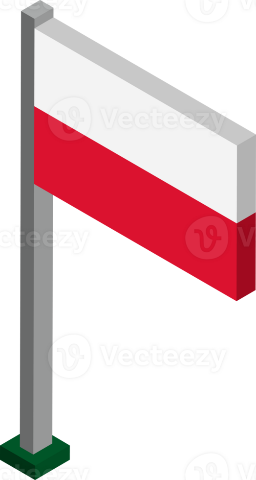Poland Flag in Isometric dimension. png