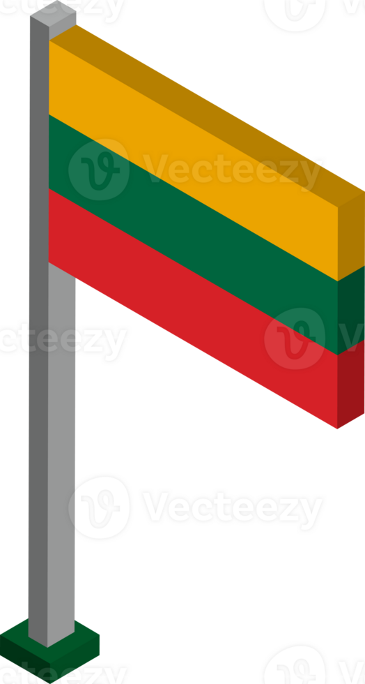 Lithuania Flag in Isometric dimension. png