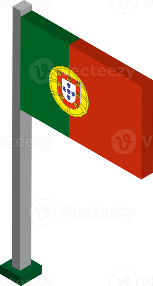 Portugal Flag in Isometric dimension. png