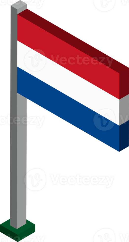Netherlands Flag in Isometric dimension. png