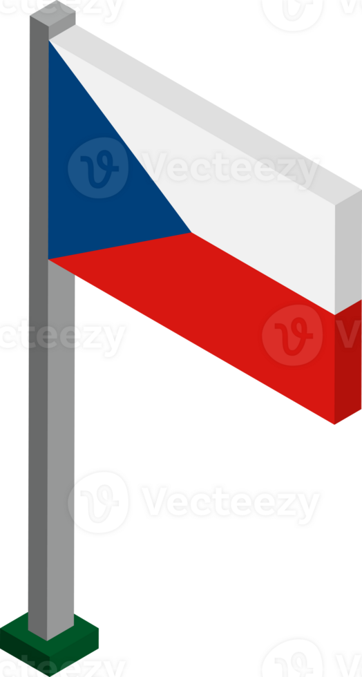 Czech Republic Flag in Isometric dimension. png