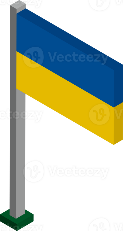Ukraine Flag in Isometric dimension. png