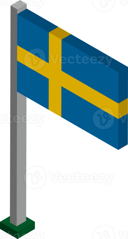 Sweden Flag in Isometric dimension. png