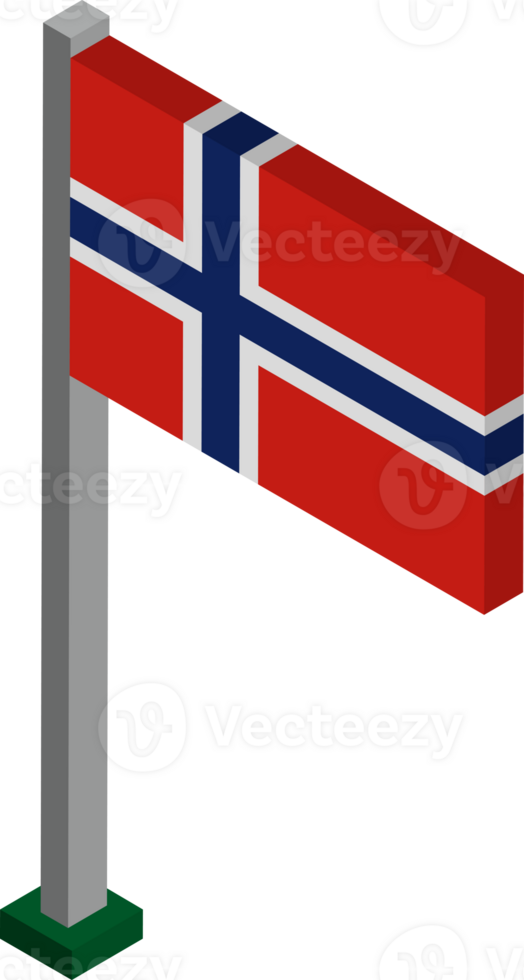 Norway Flag in Isometric dimension. png