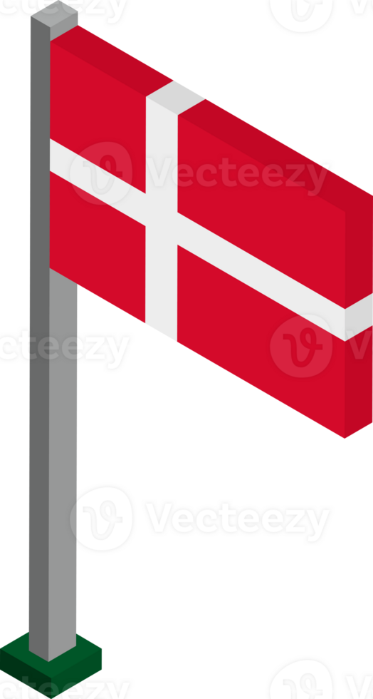 Denmark Flag in Isometric dimension. png