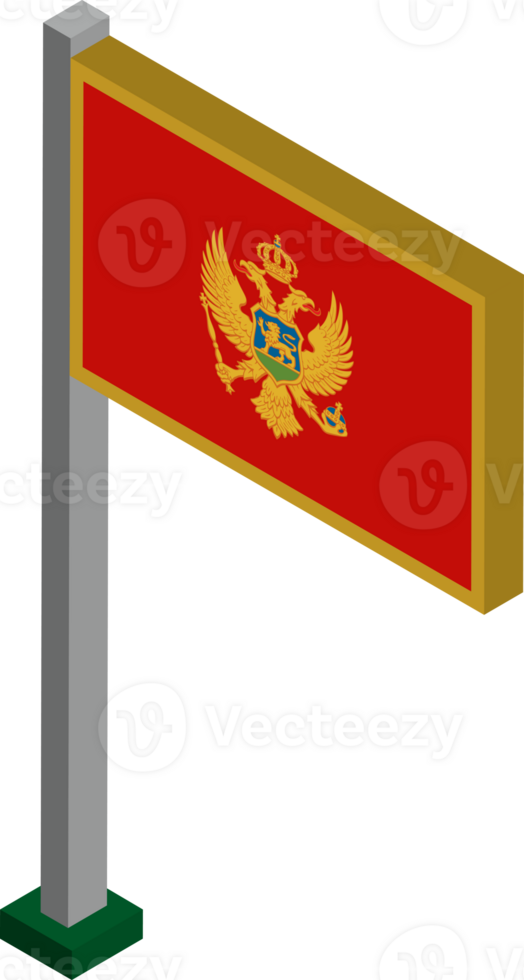 Montenegro Flag in Isometric dimension. png