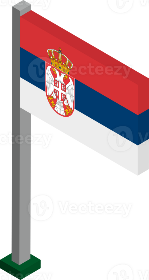Serbia Flag in Isometric dimension. png