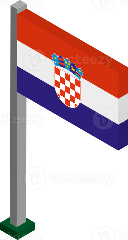 Croatia Flag in Isometric dimension. png