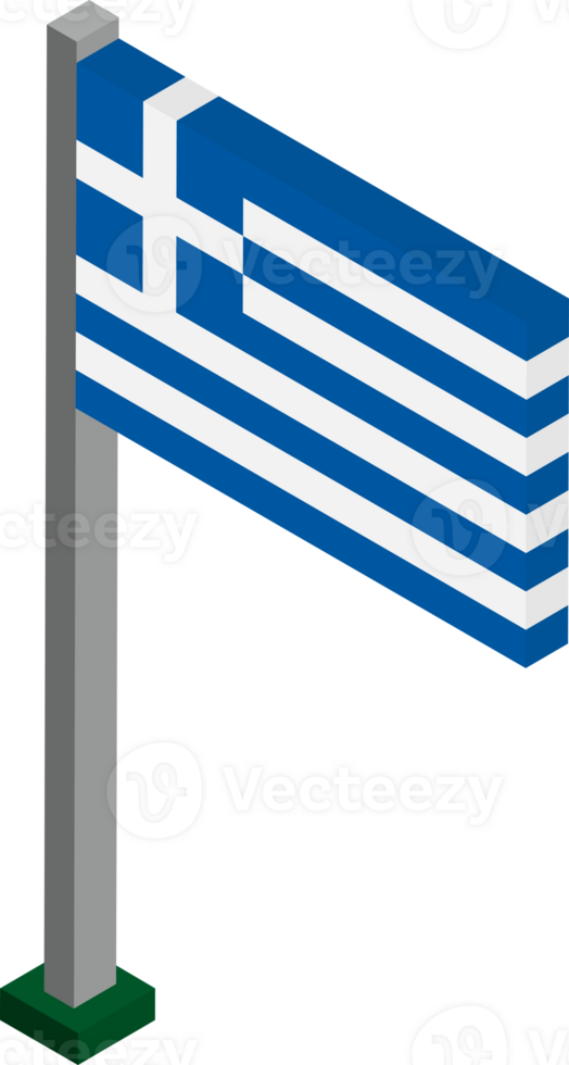 Greece Flag in Isometric dimension. png