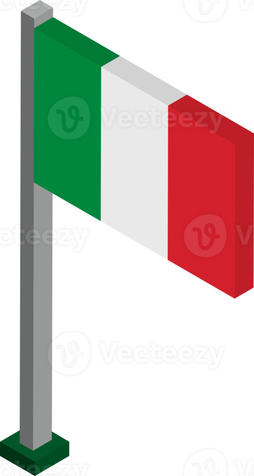 Italy Flag in Isometric dimension. png