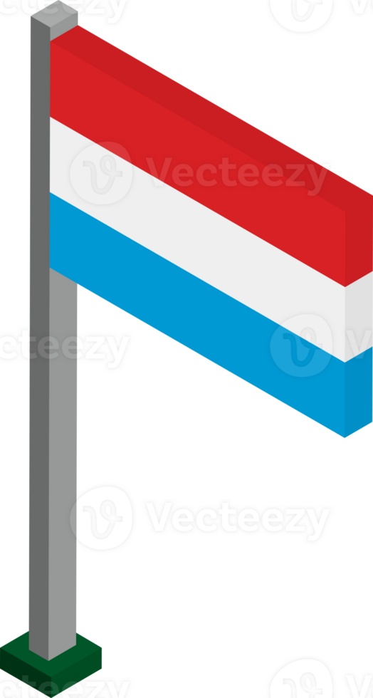 Luxembourg Flag in Isometric dimension. png
