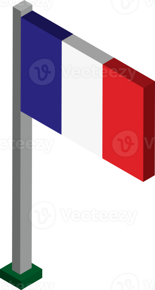 France Flag in Isometric dimension. png
