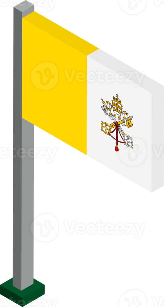 Vatican City Flag in Isometric dimension. png