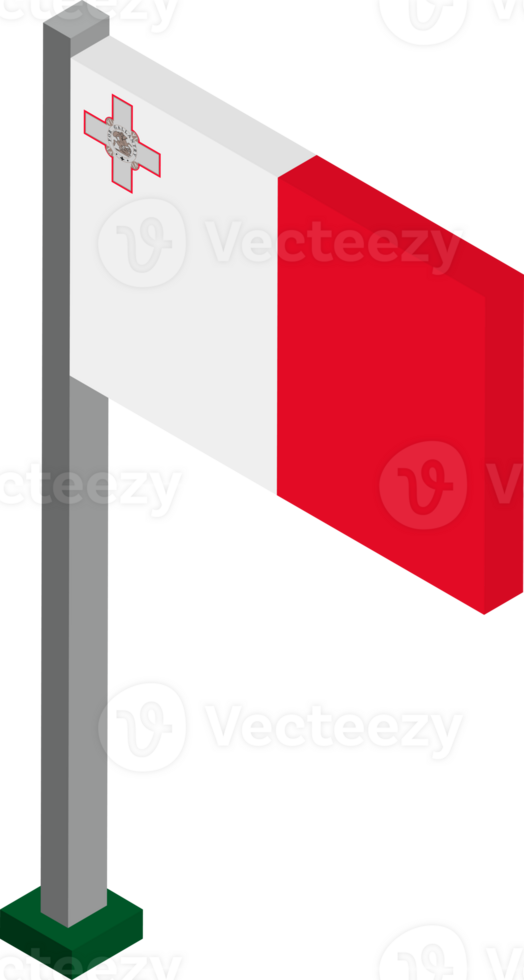 Malta Flag in Isometric dimension. png
