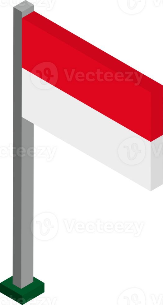 Monaco Flag in Isometric dimension. png
