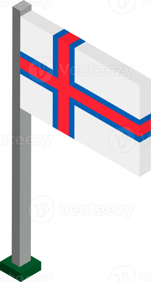 Faroe Islands Flag in Isometric dimension. png