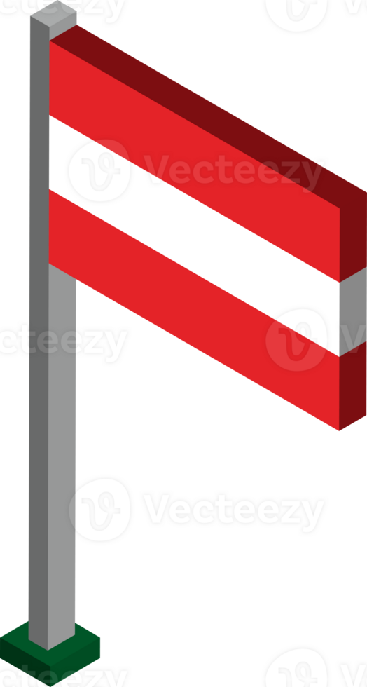Austria Flag in Isometric dimension. png