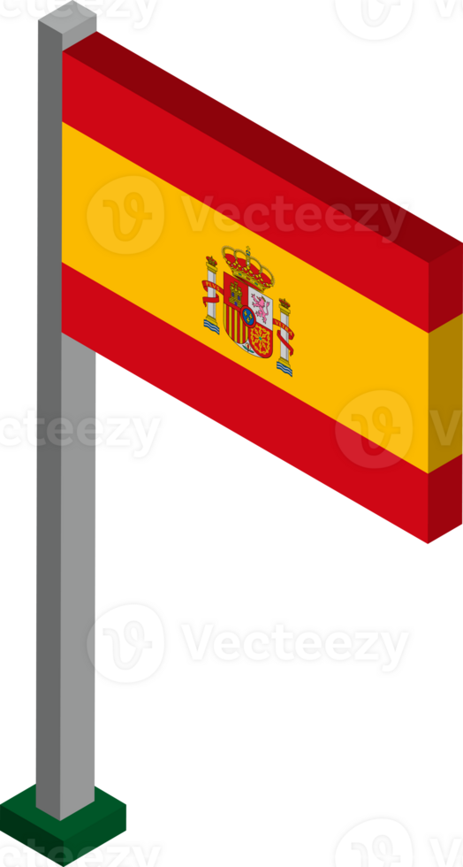 Spain Flag in Isometric dimension. png