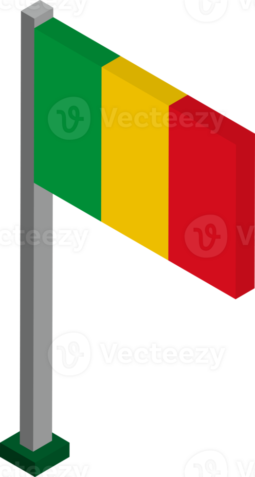 Mali Flag in Isometric dimension. png